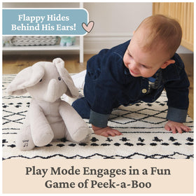 GUND Flappy’s ears flap in rhythm during playtime.