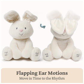 GUND Flora the Bunny ears, oversized and plush for interactive peek-a-boo