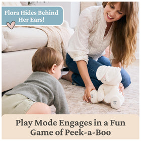 GUND Flora the Bunny peekaboo mode, hides behind ears for baby-friendly surprise