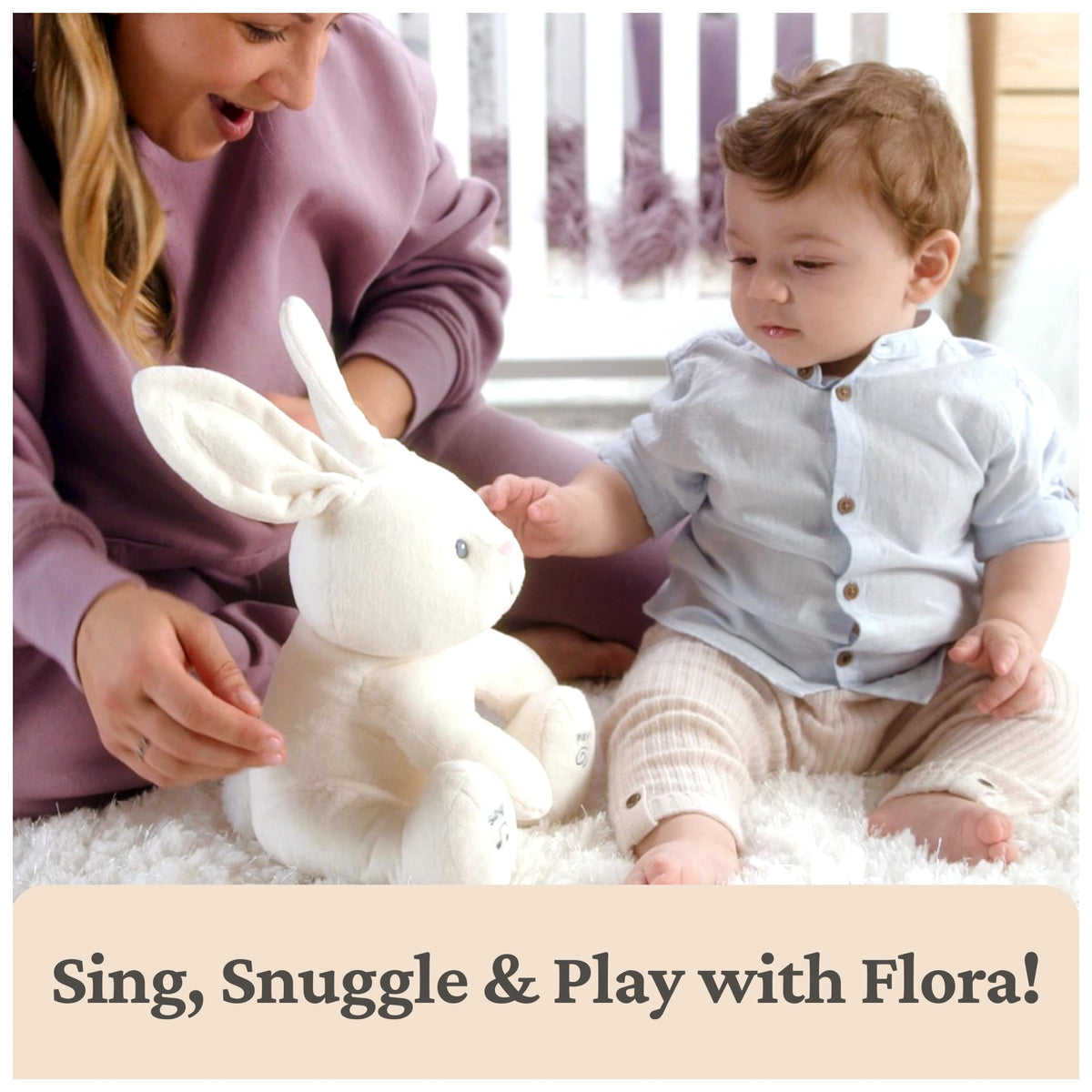 GUND Flora the Bunny soft fabric for gentle snuggles and easy cleaning