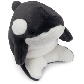 GUND Flynn Orca Whale Plush with curved hug design for eye contact cuddles