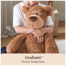 GUND Grahm teddy bear soft fabric close-up highlighting premium plush material