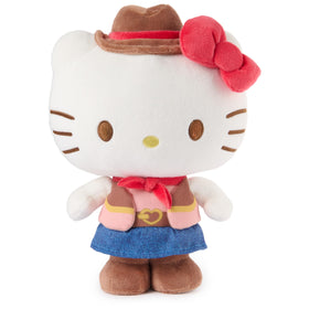 GUND Hello Kitty cowgirl plush in rodeo outfit ready for cuddles.