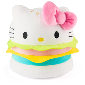 GUND Hello Kitty Hamburger Plush front view with vibrant toppings for kawaii display