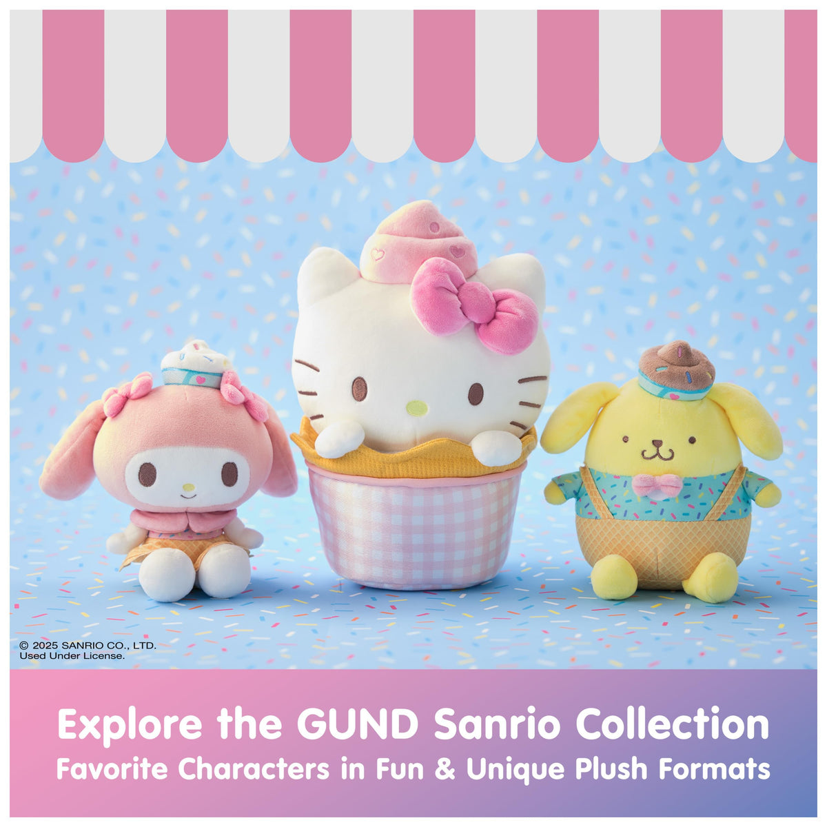 GUND Hello Kitty ships in a protective poly bag for safe handling.