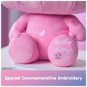 GUND Hello Kitty silver facial details add a touch of shine for fans.