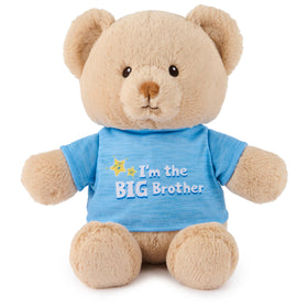 GUND I'm The Big Brother bear face in tan plush, ideal for comforting hugs