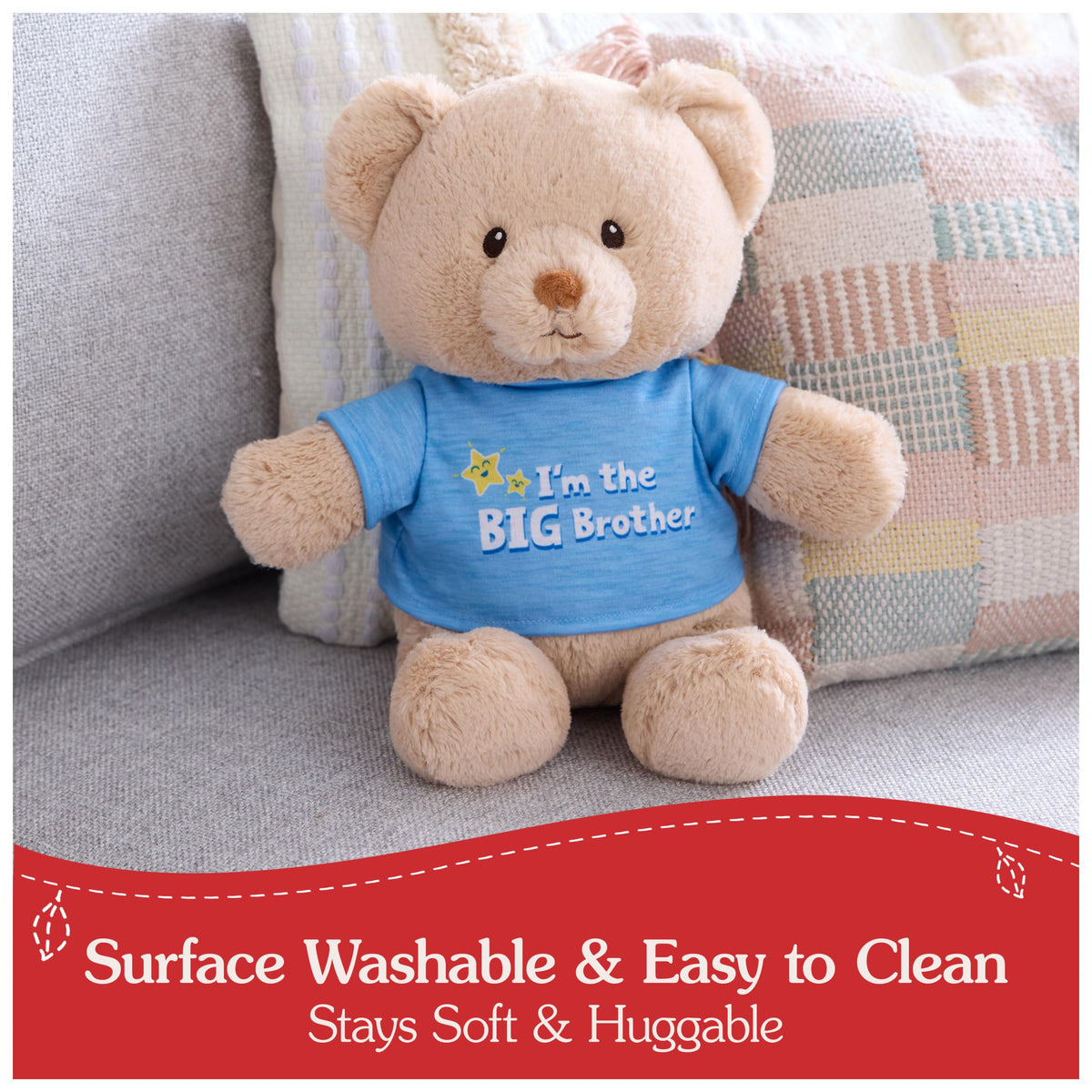 GUND I'm The Big Brother bear recycled materials construction highlights eco-friendly craftsmanship
