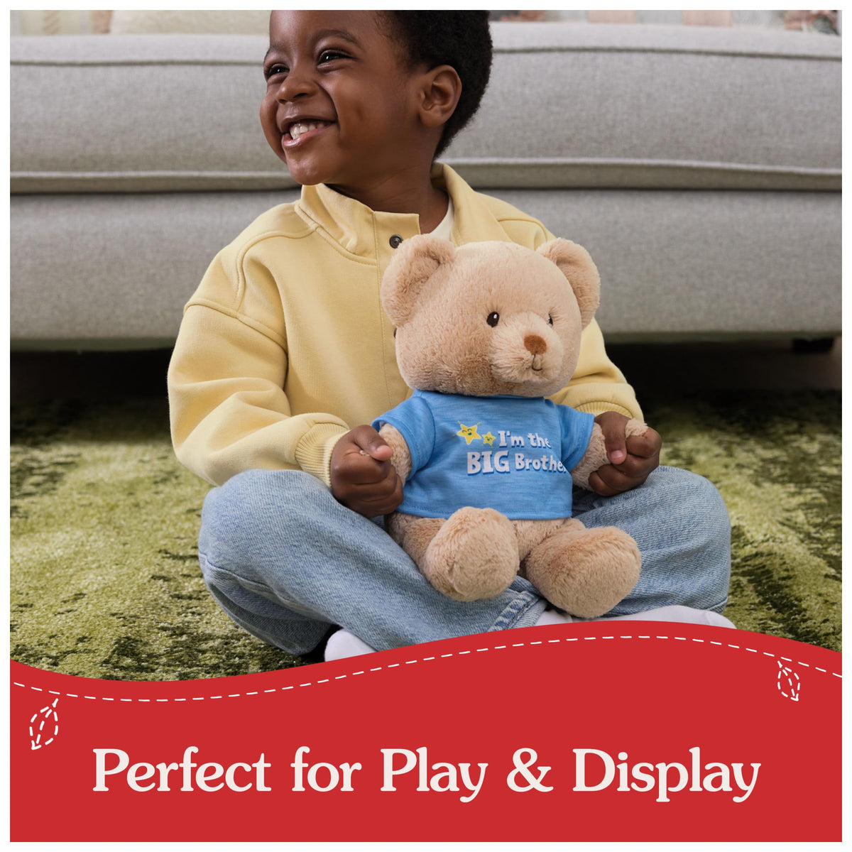 GUND I'm The Big Brother bear soft plush fabric, durable for years of cuddles