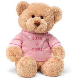 GUND It’s a Girl message bear front view, soft hugs for any occasion