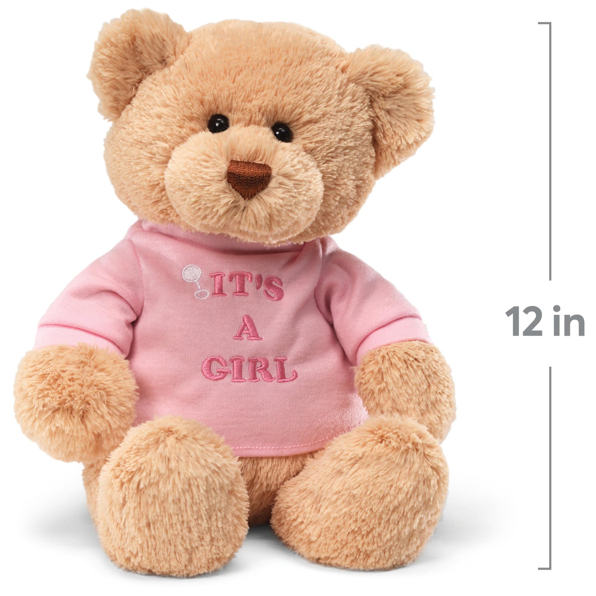 GUND brown plush bear open-armed hug pose for baby celebrations