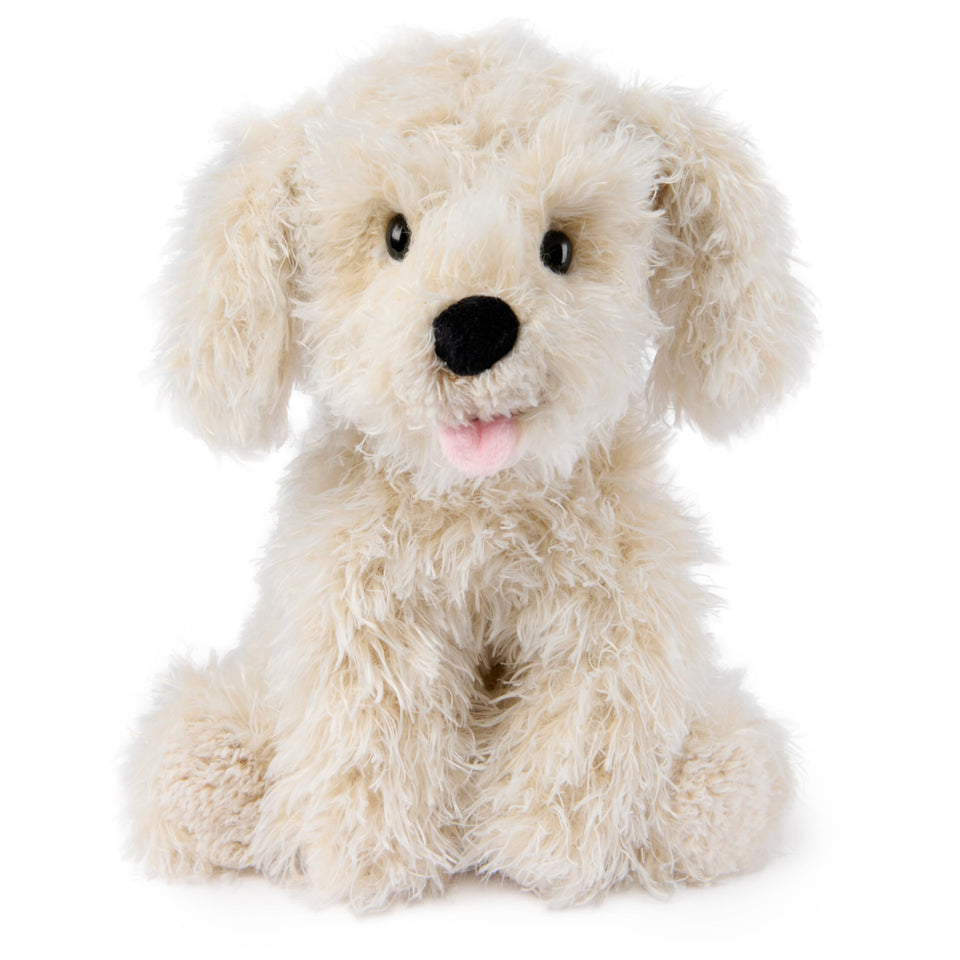 GUND Karina Labradoodle plush face close-up with soft cream fur and friendly eyes.