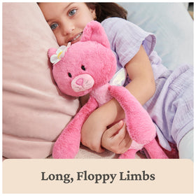 GUND Maeve Rose embroidered face and whiskers show lasting detail.