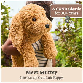 Muttsy’s floppy ears and warm eyes invite imaginative playtime