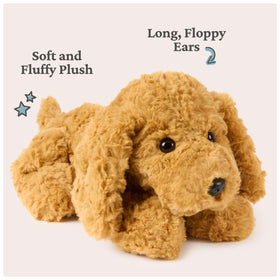 Faux suede paw pads on Muttsy provide tactile hugs