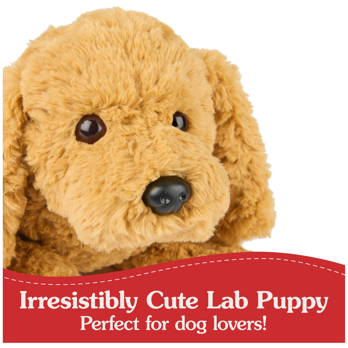 GUND Muttsy satin nametag adds secure, portable identification for adventures.