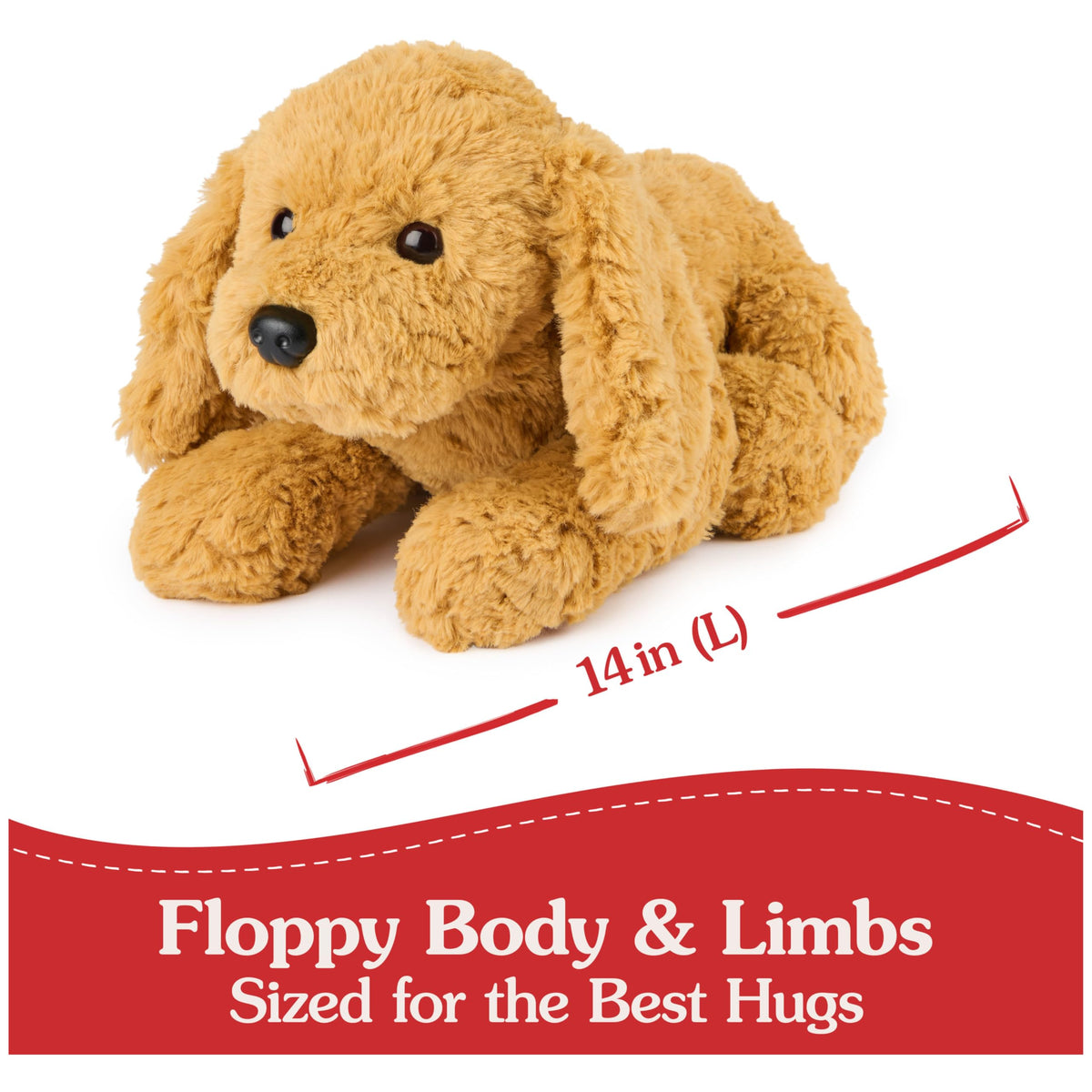 GUND Muttsy red heart stitch detail signals Forever Friends connection and comfort.
