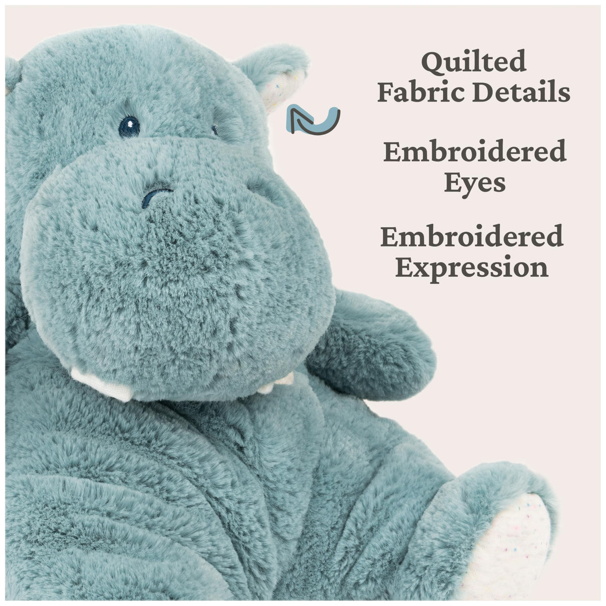GUND hippo teal in nursery decor pairs with modern interiors while soothing cuddles.