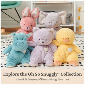 GUND Oh So Snuggly Hippo teal fabric stays soft after washes for lasting comfort.