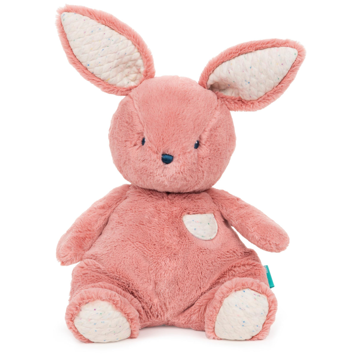GUND Oh So Snuggly Bunny plush with baby-safe embroidery and soft pink fur for daily cuddles.