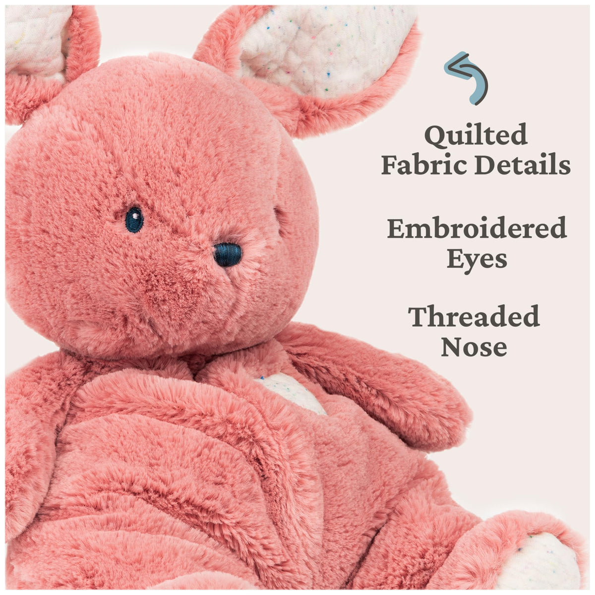 GUND Oh So Snuggly Bunny floppy understuffed design invites cozy squeezes.