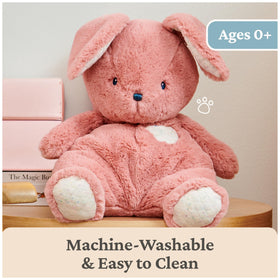 GUND Oh So Snuggly Bunny is machine washable for easy cleanup.