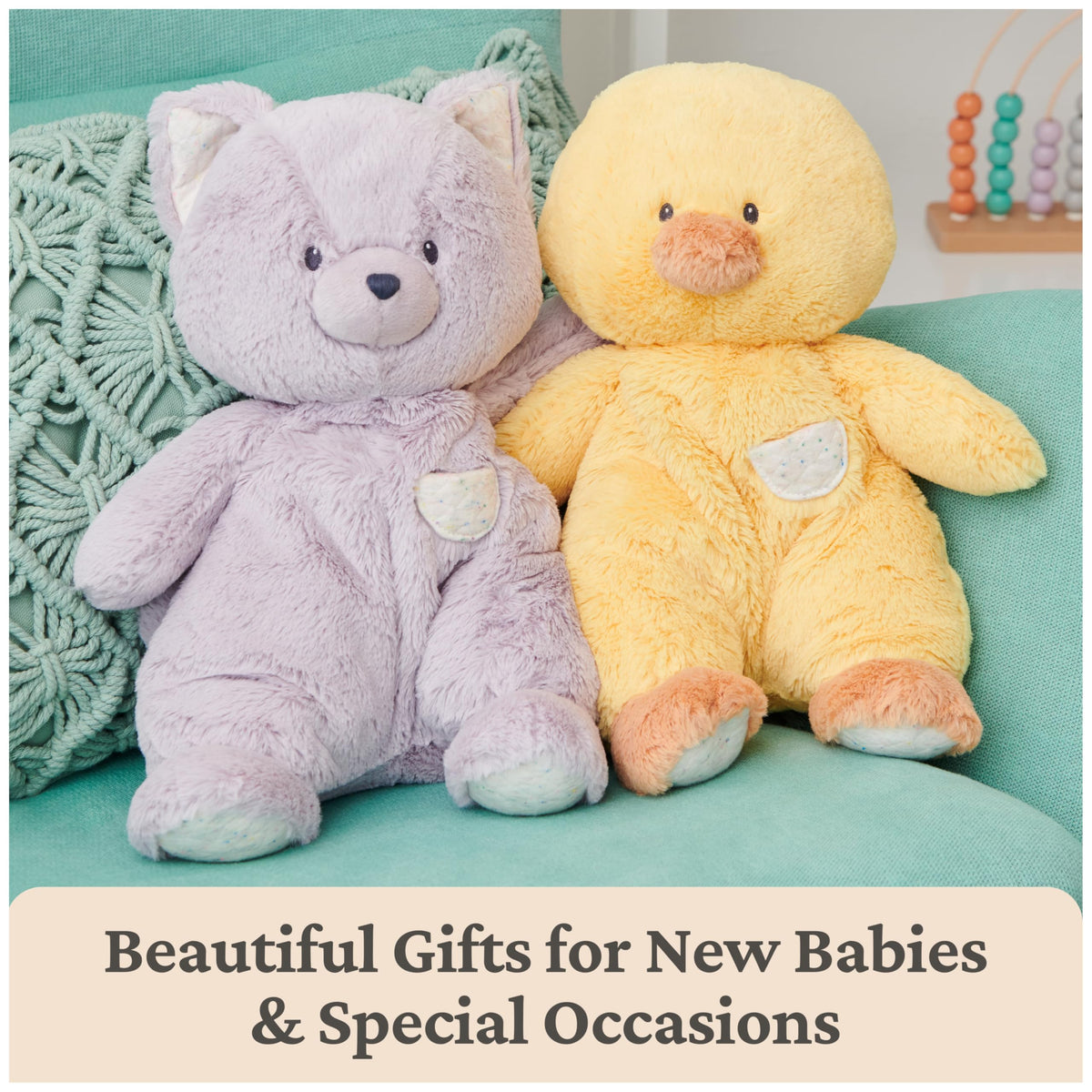 GUND Oh So Snuggly Chick baby-safe embroidery supports safe play