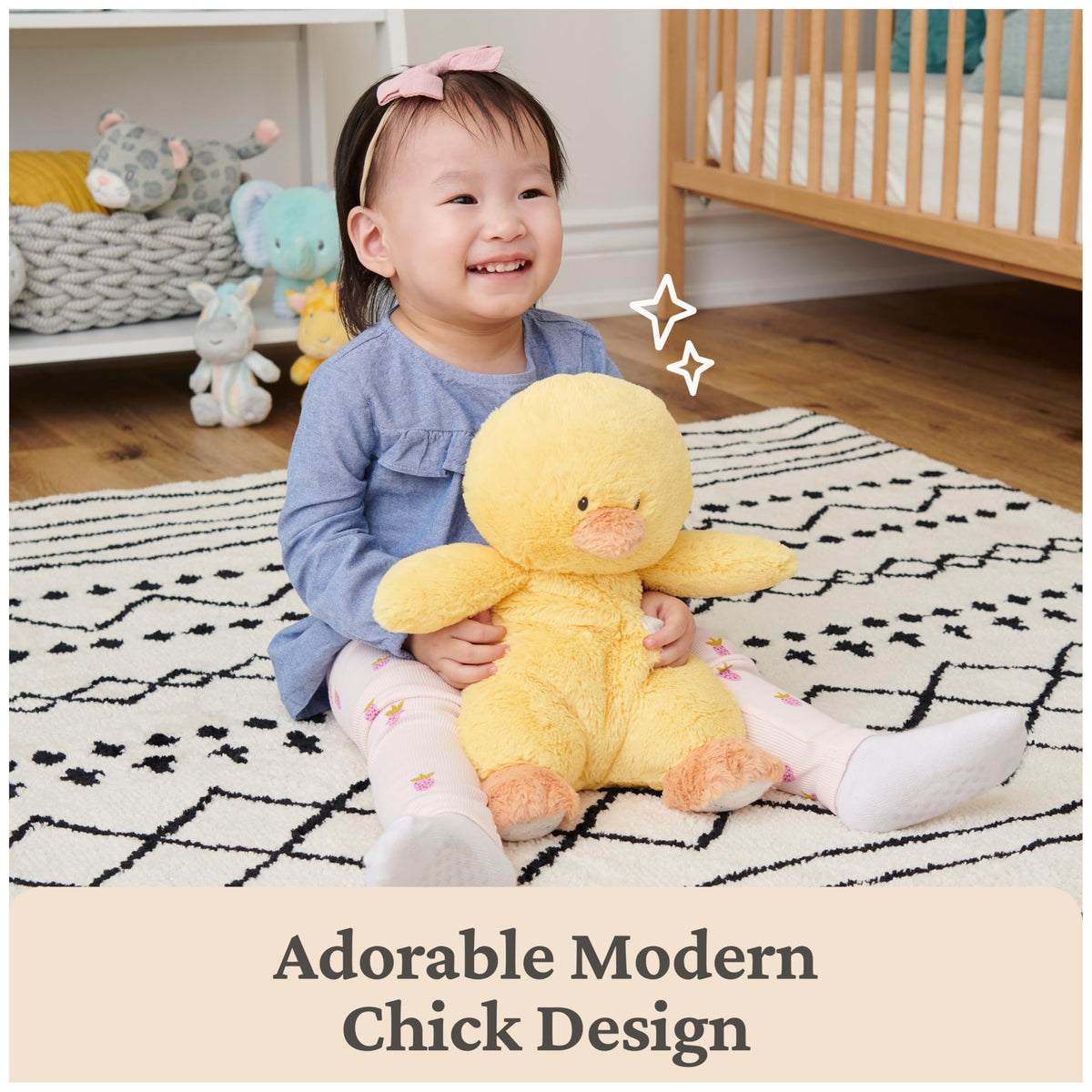 GUND Oh So Snuggly Chick jersey texture mimics security blanket