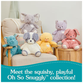 Gift-ready Oh So Snuggly Cow plush, ideal for baby showers.