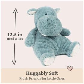 GUND hippo teal with quilted texture on body invites tactile exploration for babies.