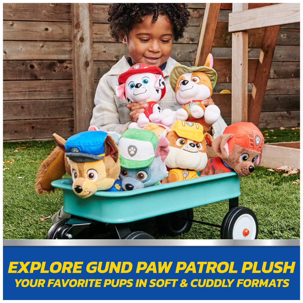 GUND PAW Patrol Marshall plush is durable and surface-washable for quick cleaning.