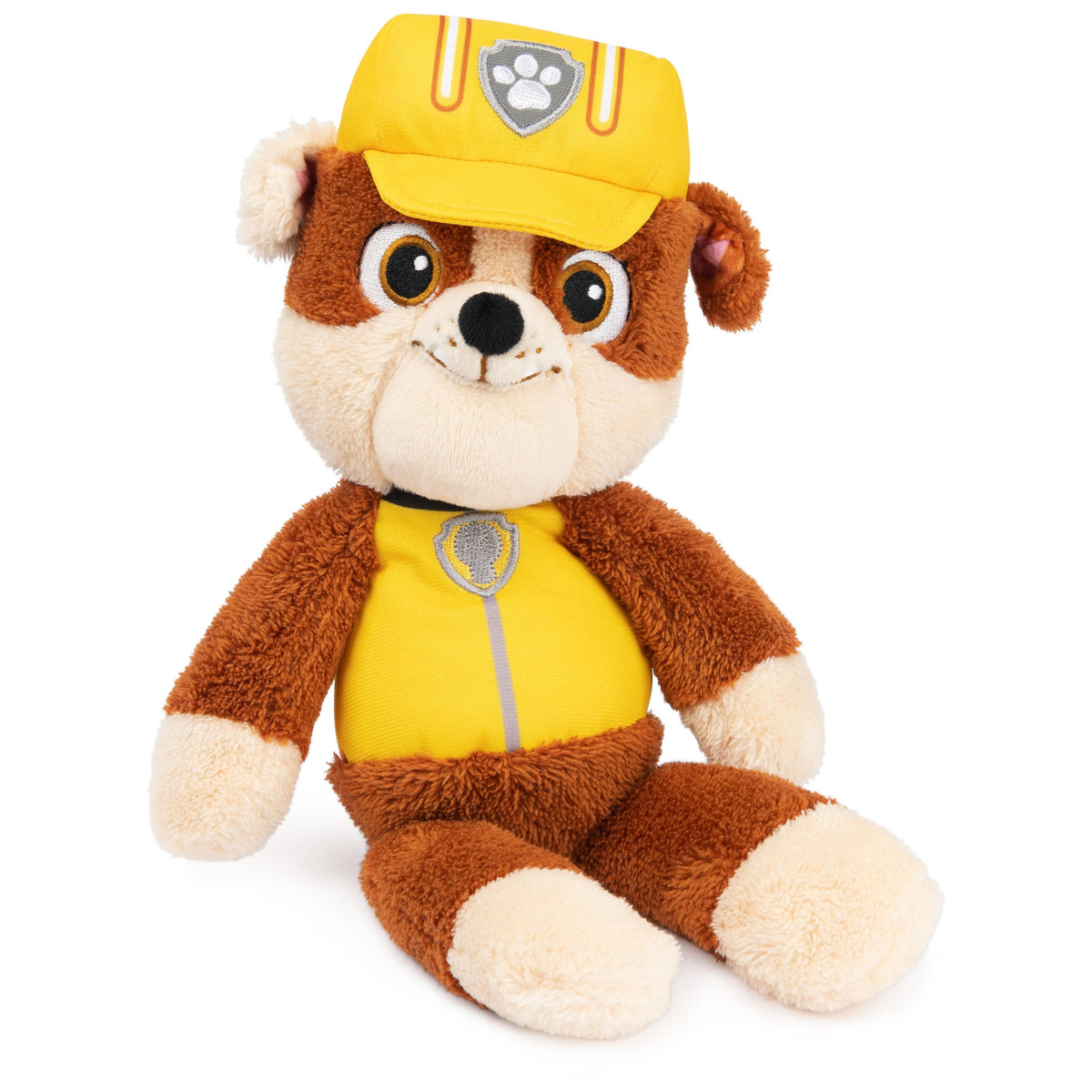 GUND Paw Patrol Rubble Take Along Buddy 13-inch plush, perfect for on-the-go cuddles.