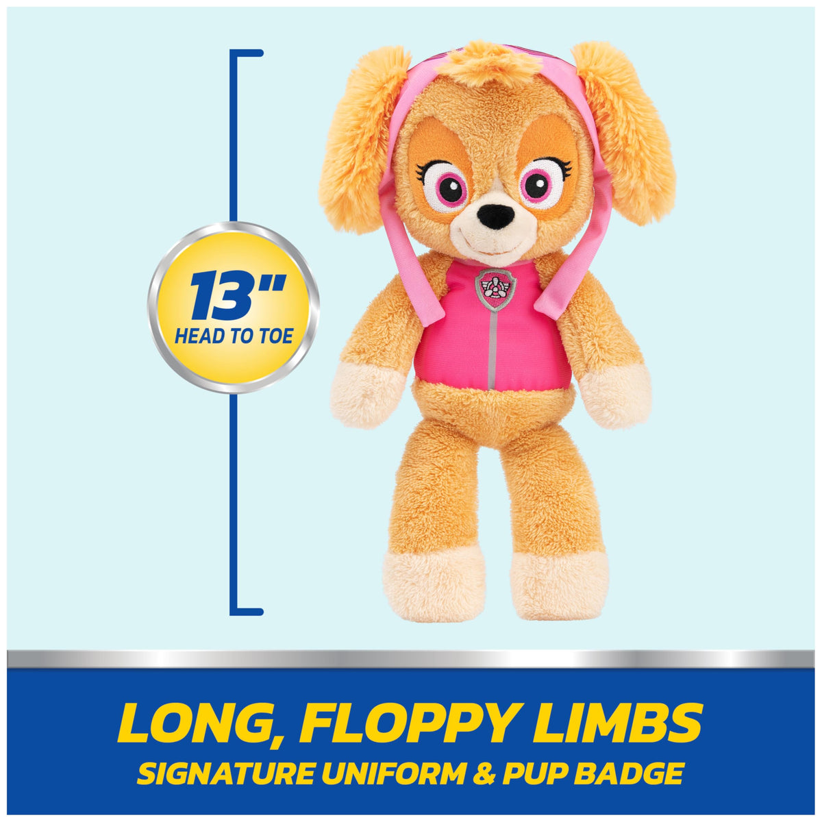 GUND PAW Patrol Skye embroidered facial details emphasize safe, friendly look.