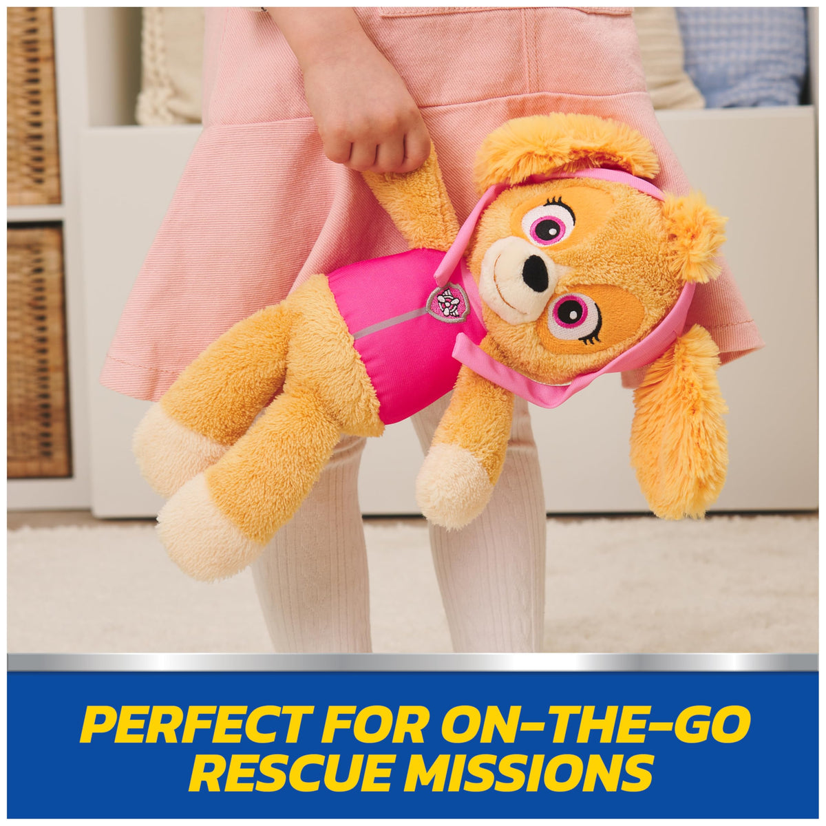 GUND PAW Patrol Skye floppy limbs promote tactile play and portability.