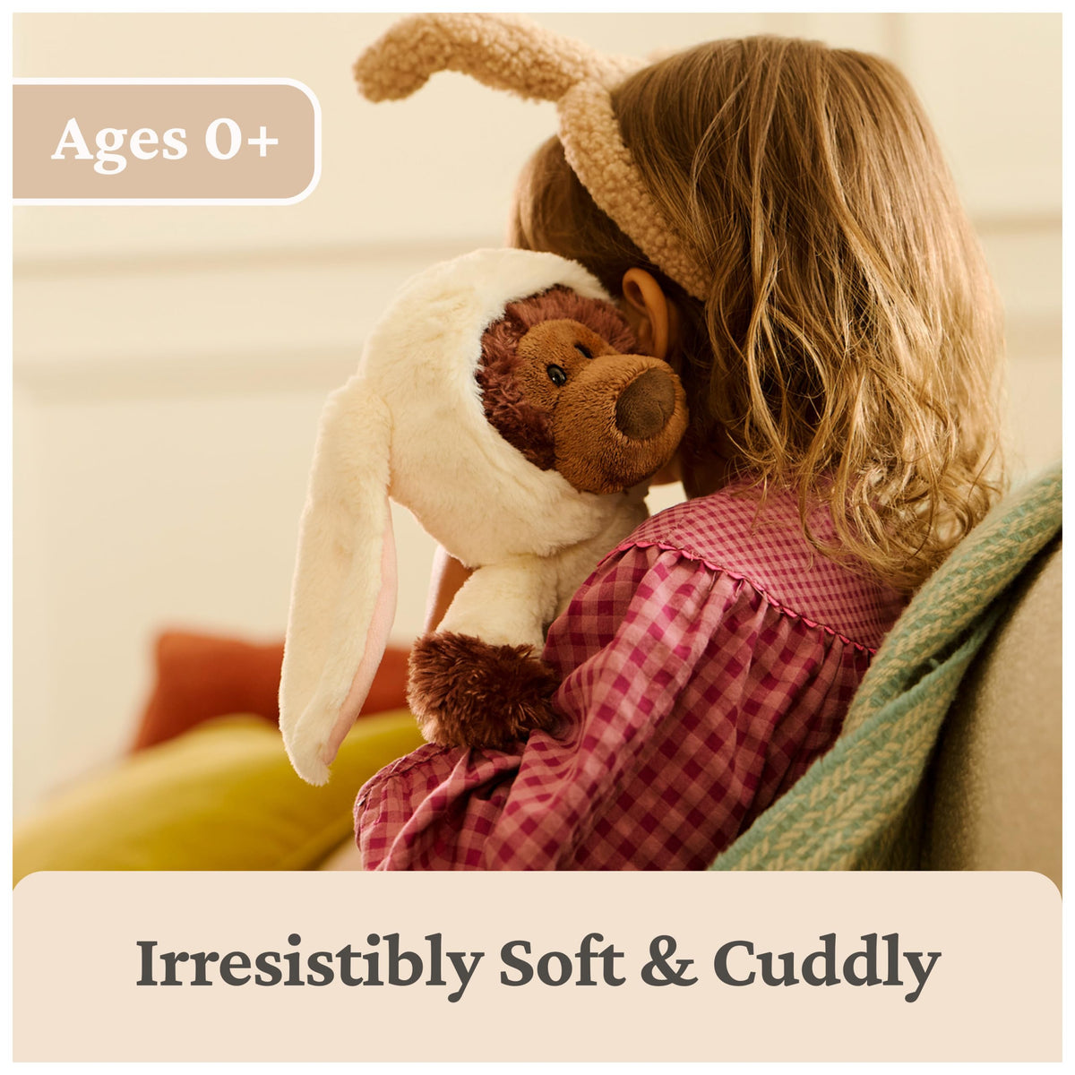 GUND Philbin Bunny Plush soft texture for cozy cuddles.