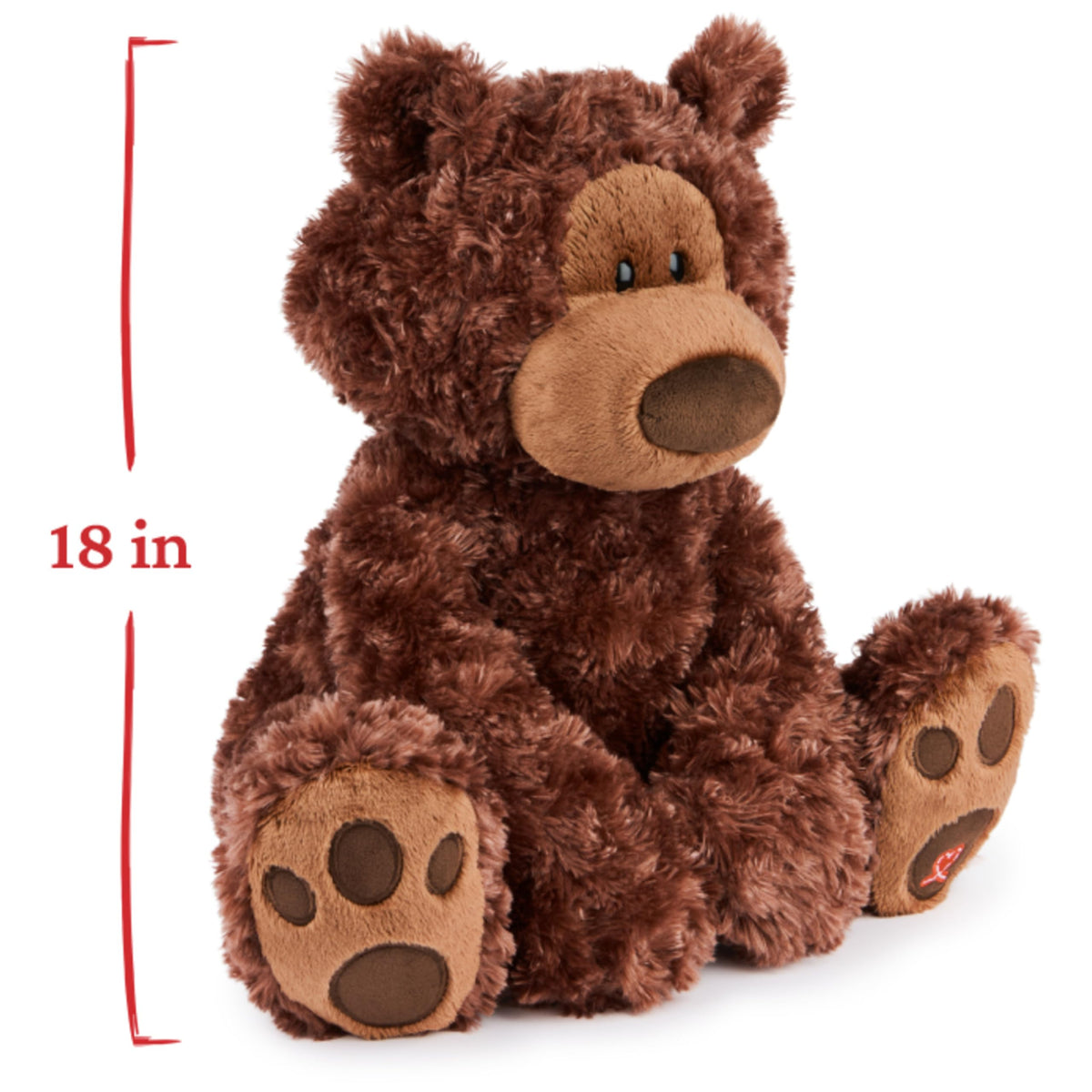 GUND Philbin teddy bear left paw red heart stitch symbolizes connection and friendship