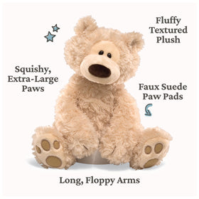GUND Philbin teddy face with curious expression offers comforting playtime friend.