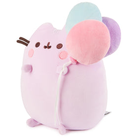 Pusheen with pastel balloons demonstrates a festive display piece.