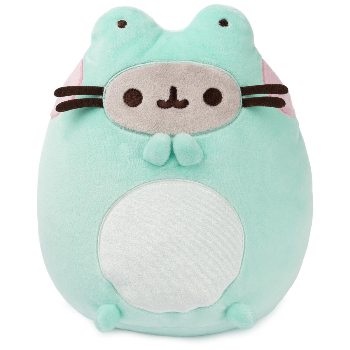 GUND Pusheen Enchanted Frog Plush front view, cuddly desk companion.