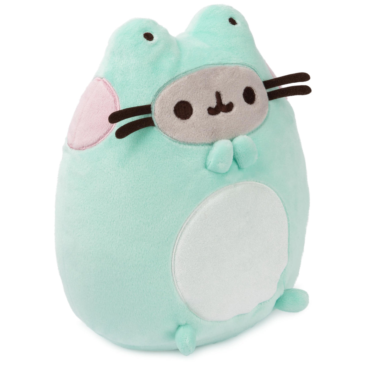 GUND Pusheen Enchanted Frog Plush face detail with pink cheeks.