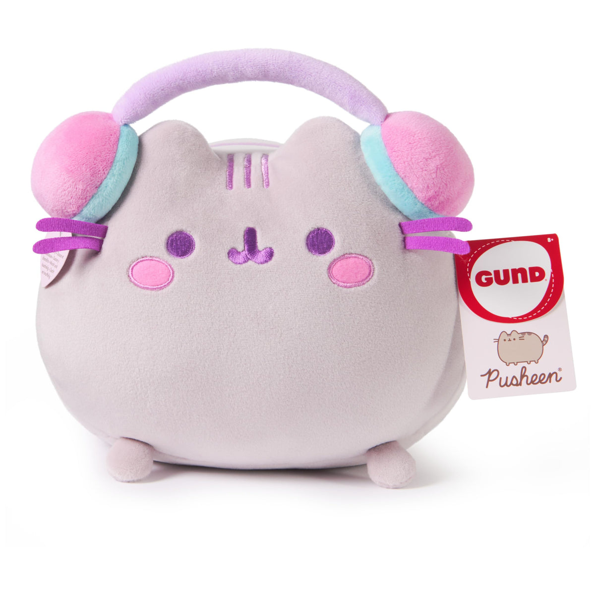 GUND Pusheen used as cozy desk decor or shelf companion.