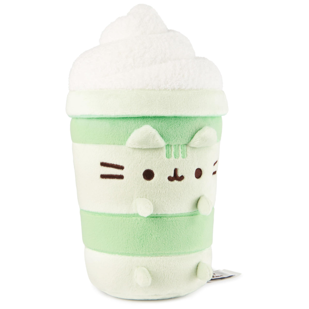 GUND Pusheen Matcha Latte plush close-up of the foam swirl and green stripes