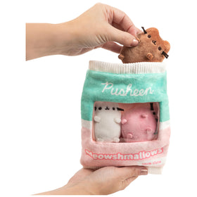 GUND Pusheen Meowshmallows clear viewing window reveals mini plush inside