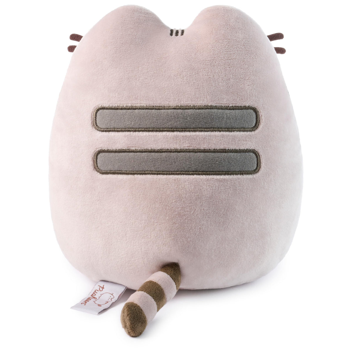 GUND Pusheen 9.5-inch plush, surface-washable for quick cleaning after adventures.