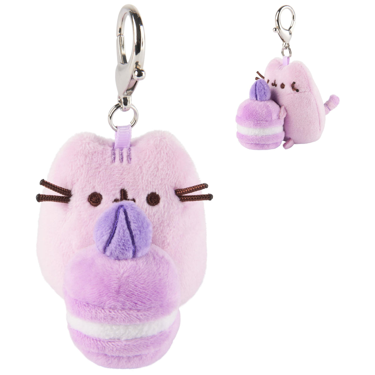 GUND Pusheen lavender cake design adds whimsy to shelf.