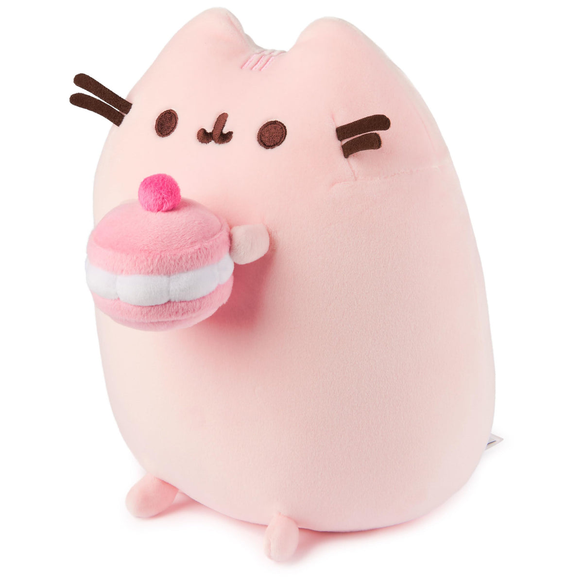 GUND Pusheen pink striped back and tail on soft plush