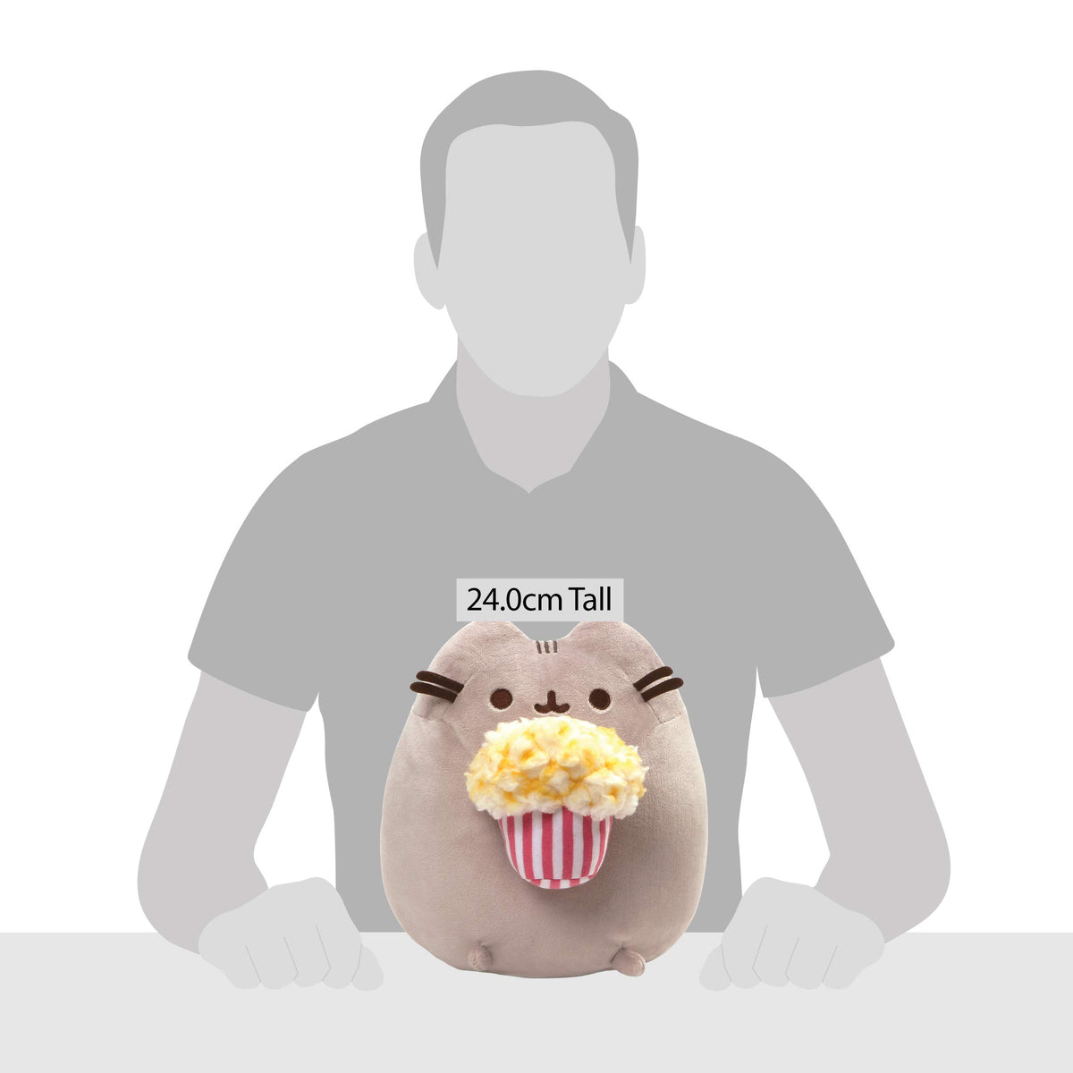 GUND Pusheen Snackables Popcorn Cat Plush, gray, a charming gift for fans and collectors.