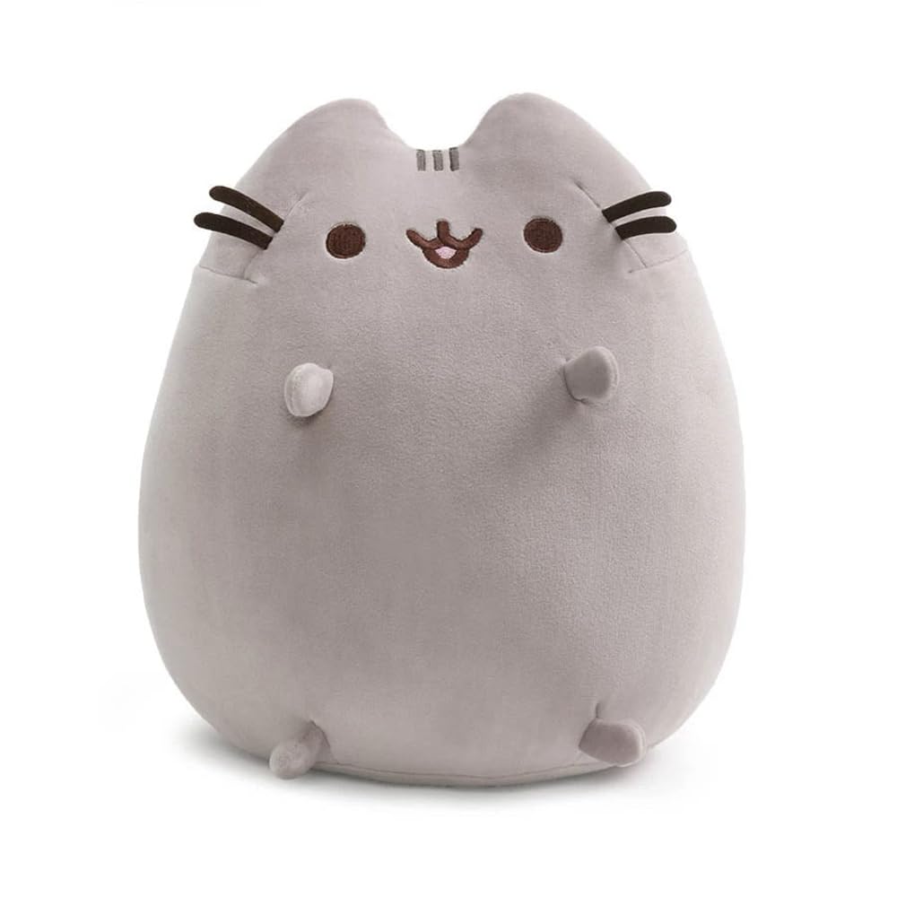 GUND Pusheen Squisheen plush, 11-inch gray, soft cuddle companion for desks or shelves