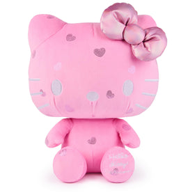 GUND Hello Kitty 50th Anniversary plush with soft pink fabric, a collectible centerpiece for fans.