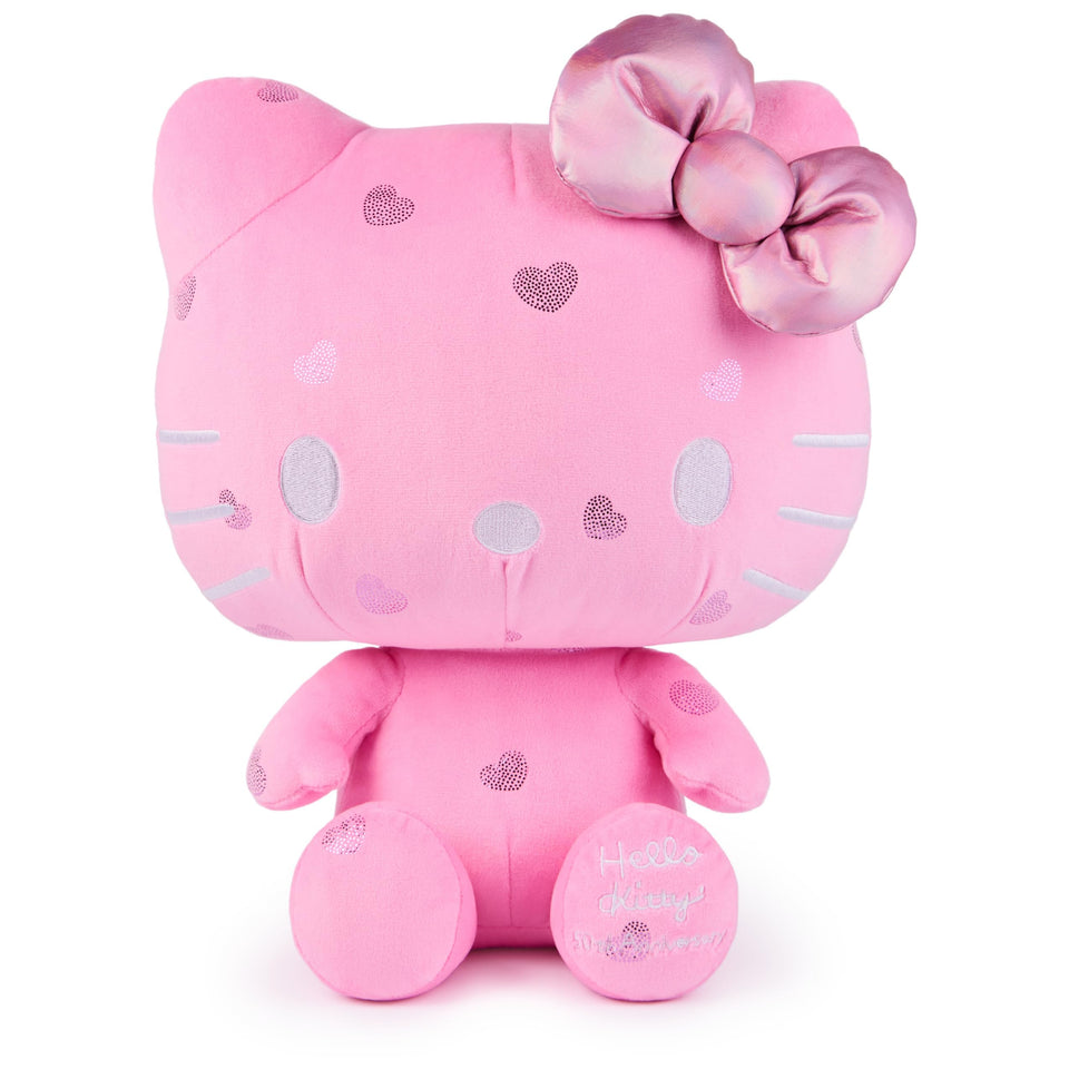 GUND Hello Kitty 50th Anniversary plush with soft pink fabric, a collectible centerpiece for fans.